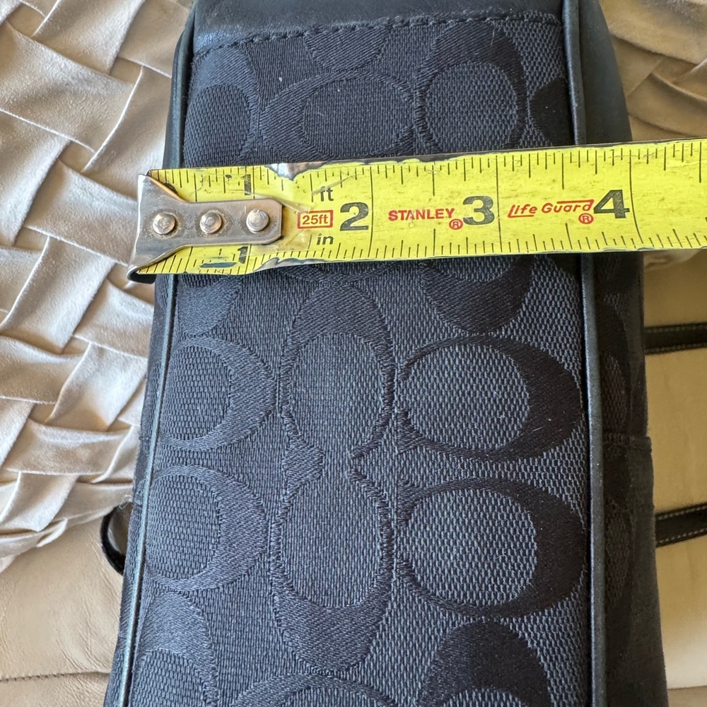 Coach Leatherware Signature Black Canvas Leather Trim and Handle Tote Bag - Picture 10 of 15